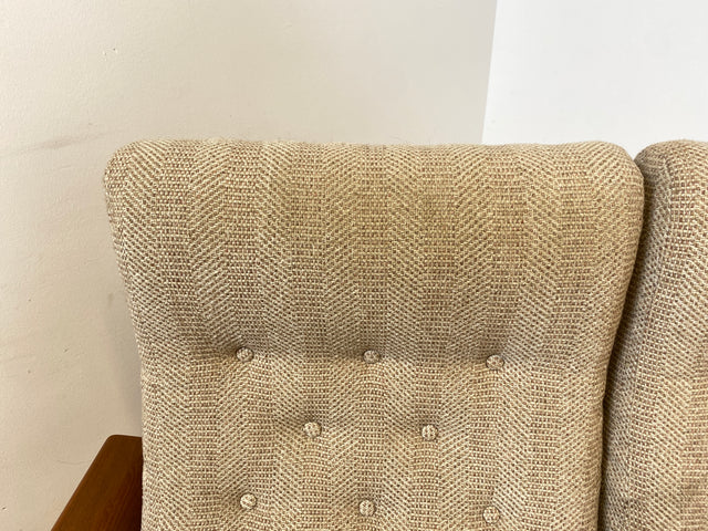 WMK I Hochwertiges skandinavisches Designer Sofa von EMC Møbler mit Teakholz Rahmen und beigem Wollbezug I Couch 2-Sitzer 2er Sitzgarnitur Danish Design Mid-Century Vintage Teak Berlin Bayern Leipzig