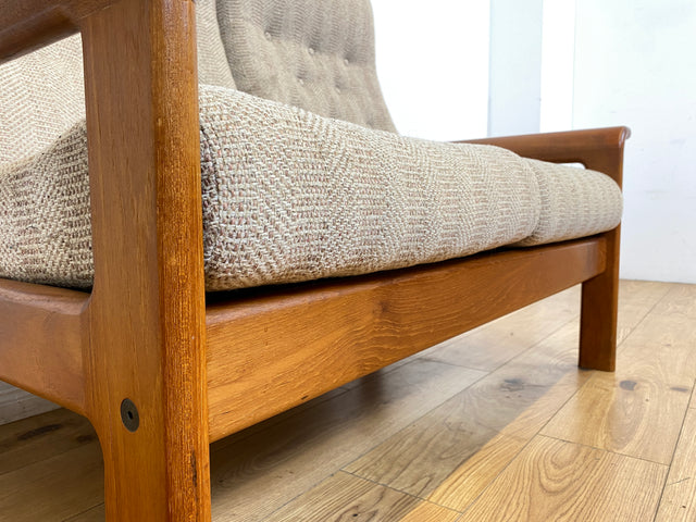 WMK I Hochwertiges skandinavisches Designer Sofa von EMC Møbler mit Teakholz Rahmen und beigem Wollbezug I Couch 2-Sitzer 2er Sitzgarnitur Danish Design Mid-Century Vintage Teak Berlin Bayern Leipzig