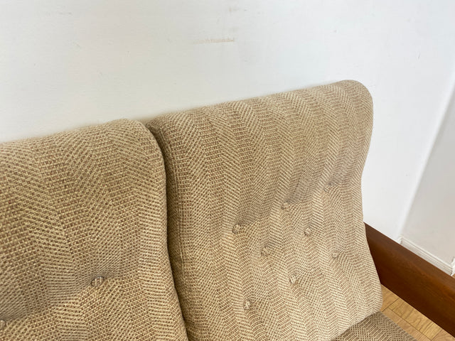 WMK I Hochwertiges skandinavisches Designer Sofa von EMC Møbler mit Teakholz Rahmen und beigem Wollbezug I Couch 3-Sitzer 3er Sitzgarnitur Danish Design Mid-Century Vintage Teak Berlin Köln Frankfurt