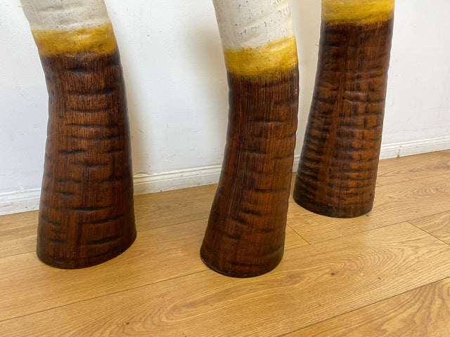 WMK I Einzigartiges skulpturales Keramik Ensemble aus 3 handgeformten großen Bodenvasen aus 70er Jahren I Vasen Skulptur Kunst Studio Dekoration Steinzeug Lava Vintage Retro I Berlin Dresden Hannover