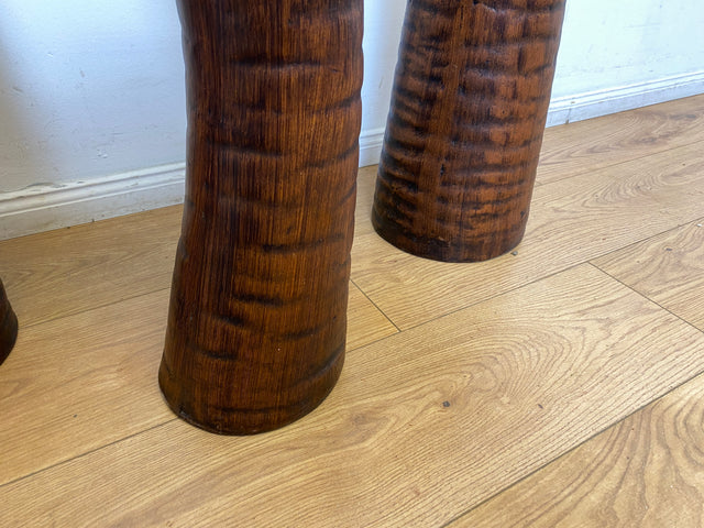 WMK I Einzigartiges skulpturales Keramik Ensemble aus 3 handgeformten großen Bodenvasen aus 70er Jahren I Vasen Skulptur Kunst Studio Dekoration Steinzeug Lava Vintage Retro I Berlin Dresden Hannover