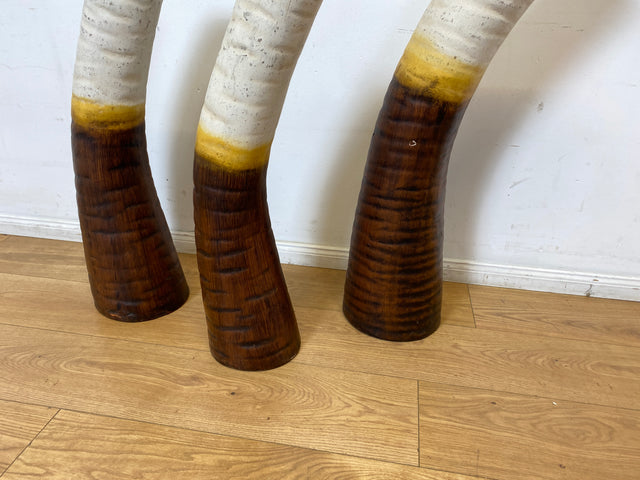 WMK I Einzigartiges skulpturales Keramik Ensemble aus 3 handgeformten großen Bodenvasen aus 70er Jahren I Vasen Skulptur Kunst Studio Dekoration Steinzeug Lava Vintage Retro I Berlin Dresden Hannover