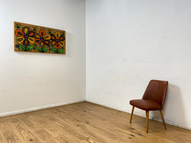WMK I Versand I Kultiger und sehr gut erhaltener Mid-Century DDR Cocktailsessel mit braunem Kunstlederbezug
