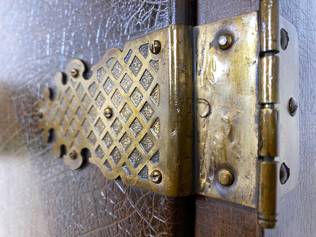 WMK I Das Highlight! Prunkvoller venezianischer antiker Schrank , um 1880, handbemalter Aufsatz auf geschnitzter vergoldeter Konsole mit Putti & Akanthus I Cabinet Bar Anrichte Kommode Chinois Barock