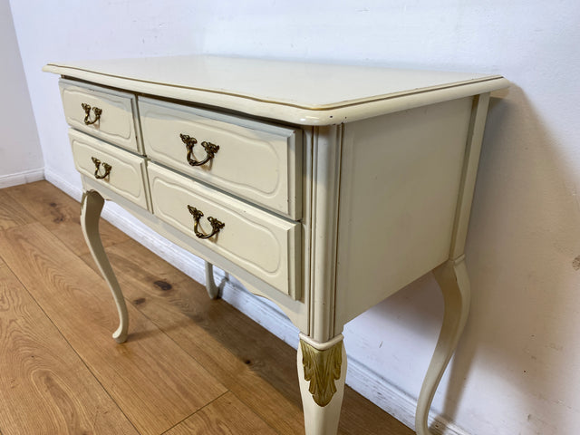 WMK I Versand 85€ I Charmante weiße Chippendale Kommode mit Schubladen & edlen Messingbeschlägen I Sideboard Schubladenkommode Flurkommode Wäschekommode Vintage Barock Rokoko Berlin Jena Bamberg