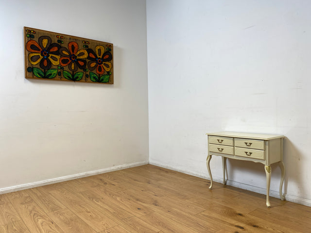 WMK I Versand 85€ I Charmante weiße Chippendale Kommode mit Schubladen & edlen Messingbeschlägen I Sideboard Schubladenkommode Flurkommode Wäschekommode Vintage Barock Rokoko Berlin Jena Bamberg