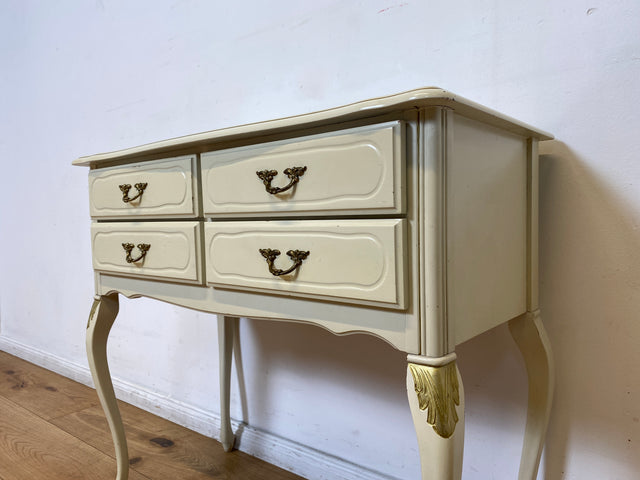 WMK I Versand 85€ I Charmante weiße Chippendale Kommode mit Schubladen & edlen Messingbeschlägen I Sideboard Schubladenkommode Flurkommode Wäschekommode Vintage Barock Rokoko Berlin Jena Bamberg