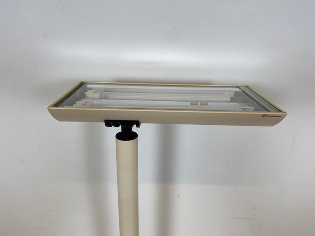 WMK I Design Award Gewinner aus 1988 I Hochwertige weiße Vintage Designer Standleuchte IBS 236 von Waldmann aus Metall I Steh Leuchte Lampe Deckenfluter Wohnzimmerlampe Vintage Space Age 80er Berlin