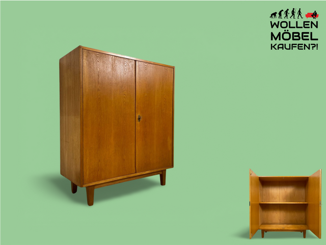 WMK Stilvoller jedoch etwas abgerockter Mid-Century Wäscheschrank 602/B aus 1961 in Senesche , ein Original von Franz Ehrlich für VEB Hellerau # Schrank Highboard Sideboard Kommode DDR 60er Vintage