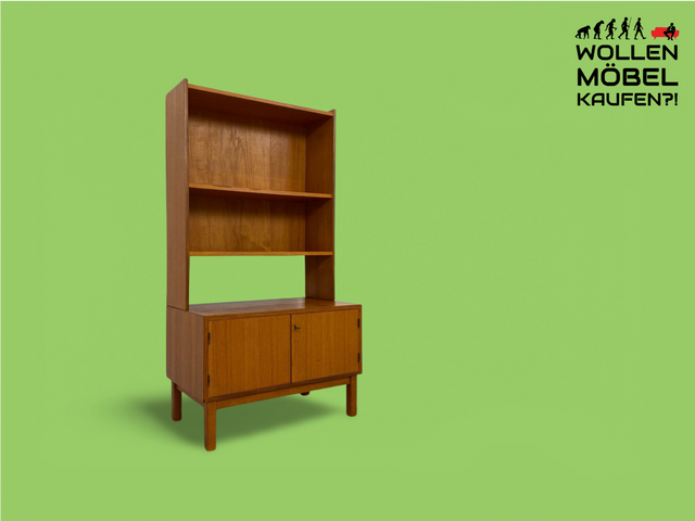 WMK Stilvoller skandinavischer Regalschrank mit einer tollen Kombination aus offenen und geschlossenen Elementen # Regal Bücherregal Bücherschrank Kommode Highboard Sidebaord Mid-Century 70er Vintage