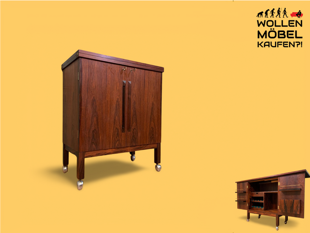 WMK Top Zustand! Edle & rare skandinavische Designerbar aus den 1960ern von Torbjörn Afdal in Palisander # Bar Barkommode Barschrank Hausbar Barwagen Tresen Vintage Danish Design Mid-Century Rosewood