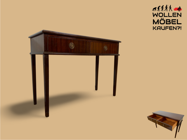 WMK I Sehr elegante kleine Vintage Kommode in englischem Stil mit Schubladen und schönen Messinggriffen I Ablage Sideboard Lowboard TV Bank Flur Bad Wäsche Regency Empire Berlin Dortmund Hannover