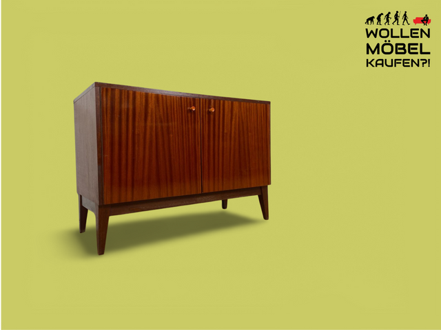 WMK Stilvolle & geräumige Mid-Century Kommode von Wohnraummöbel-Kombinat Anklam in Mahagoni aus 1969 # Sideboard TV-Lowboard Lowboard Flurkommode Wäschekommode Schuhschrank Schrank 60er Vintage Retro