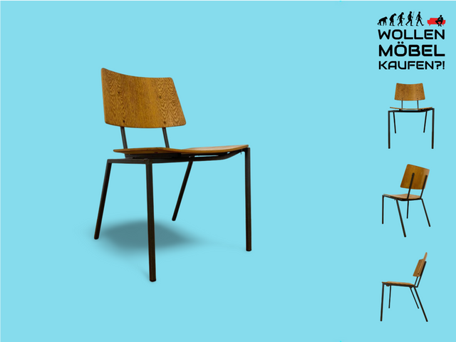 WMK Very rare &amp; well-preserved Scandinavian designer chair by MH Stalmöbler A/S from 1976 # Chair Kitchen chair Stacking chair School chair Metal chair Wooden chair Industrial Danish Design Vintage Retro