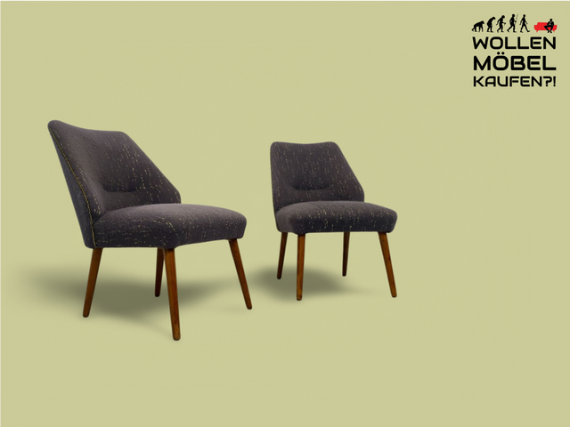 WMK 1/2 Kultiger & gut erhaltener 50er Jahre Cocktailsessel mit schönem Originalbezug & bequemen Federkernsitz # Sessel Clubsessel Stuhl Lesesessel Lesestuhl Mid-Century Rockabilly DDR Vintage Retro