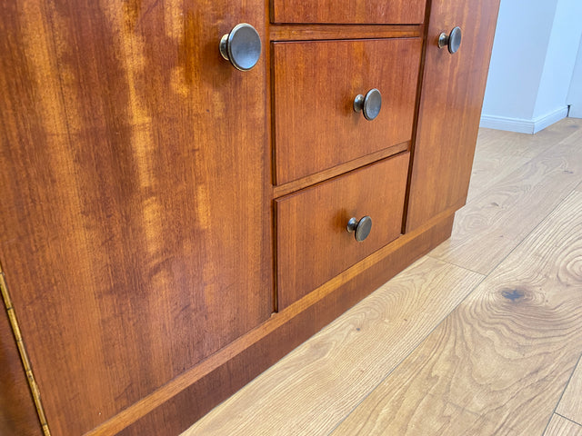 WMK # Very pretty &amp; well-preserved 50s chest of drawers made of solid wood with drawers &amp; beautiful brass handles # Sideboard, laundry chest, cupboard, sideboard, lowboard, TV lowboard, vintage mid-century 60s