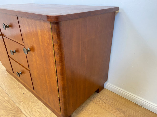 WMK # Very pretty &amp; well-preserved 50s chest of drawers made of solid wood with drawers &amp; beautiful brass handles # Sideboard, laundry chest, cupboard, sideboard, lowboard, TV lowboard, vintage mid-century 60s