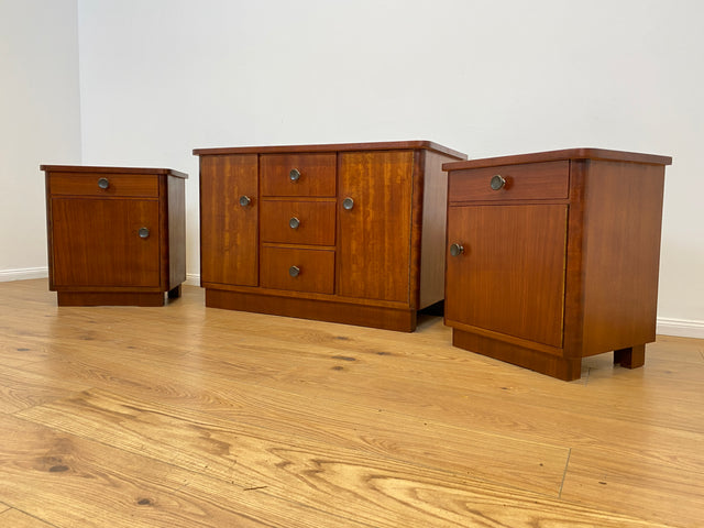 WMK # Very pretty &amp; well-preserved 50s chest of drawers made of solid wood with drawers &amp; beautiful brass handles # Sideboard, laundry chest, cupboard, sideboard, lowboard, TV lowboard, vintage mid-century 60s