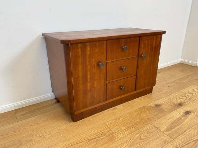 WMK # Very pretty &amp; well-preserved 50s chest of drawers made of solid wood with drawers &amp; beautiful brass handles # Sideboard, laundry chest, cupboard, sideboard, lowboard, TV lowboard, vintage mid-century 60s