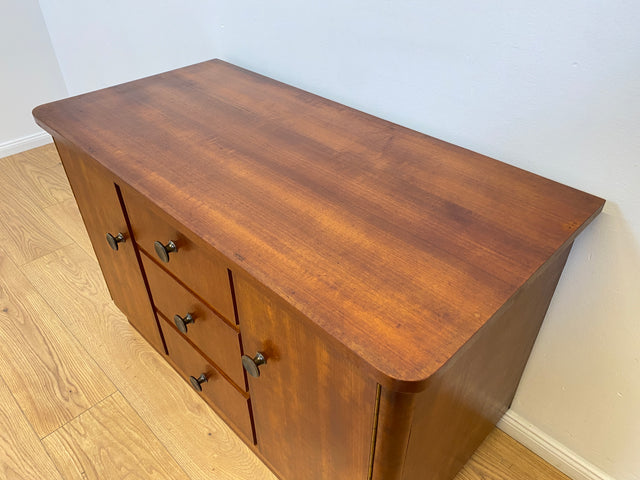WMK # Very pretty &amp; well-preserved 50s chest of drawers made of solid wood with drawers &amp; beautiful brass handles # Sideboard, laundry chest, cupboard, sideboard, lowboard, TV lowboard, vintage mid-century 60s