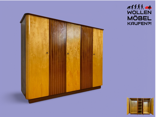 WMK # Formschöner und gut aufgeteilter 60er Jahre Kleiderschrank Modell Dominia von VEB Heidenau # Schrank Schlafzimmerschrank Wardrobe Wäscheschrank DDR Rockabilly Vintage 50er 60er Retro Mid-Century