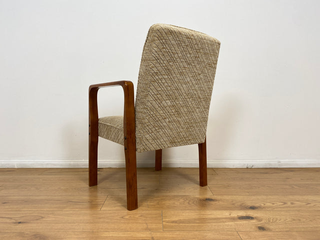 WMK # 1/3 Beautifully designed, comfortable and very well-preserved mid-century armchair with light original cover and teak frame # Chair, reading chair, armchair, desk chair, vintage 60s 70s