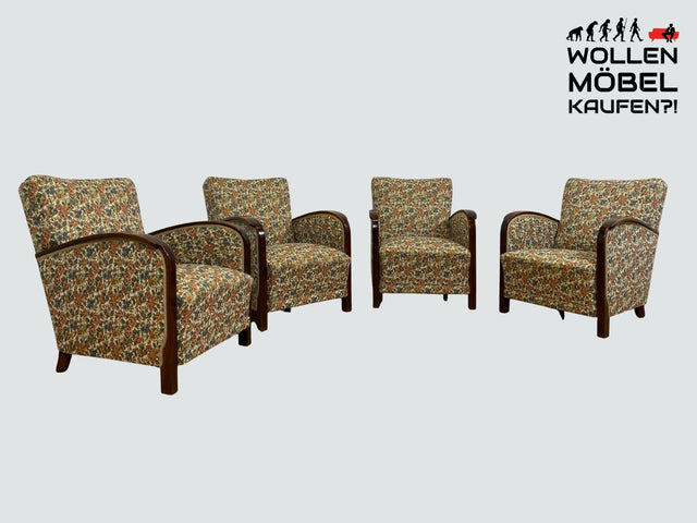 WMK I 1/4 Besonders schöner 30er Jahre Art Deco Sessel mit grandiosem floralem Bezug und Federkern I Clubsessel Salonsessel Lesesessel Armchair Blumen Muster Antik Vintage I Berlin Stuttgart Leipzig