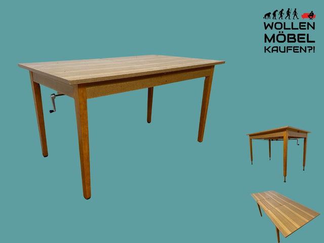 WMK I Praktischer 70er Jahre Multifunktionstisch , ausziehbar und höhenverstellbar I Tisch Küchentisch Holztisch Esstisch Ausziehtisch Dining Table Retro Vintage 60er I Berlin Magdeburg Stuttgart