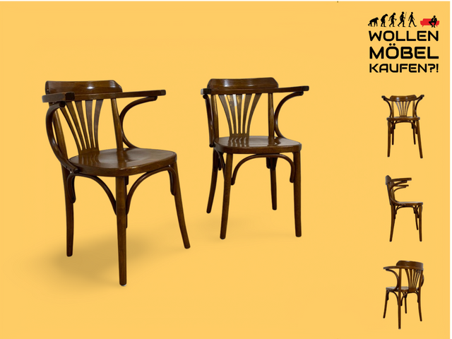 WMK # 1/2 Hochwertiger und sehr gut erhaltener Nachbau des berühmten Stuhl Nr. 24 von Thonet # Kaffeehausstuhl Bugholzstuhl Bistrostuhl Wiener Kaffeehaus Holzstuhl Küchenstuhl Esszimmerstuhl Vintage