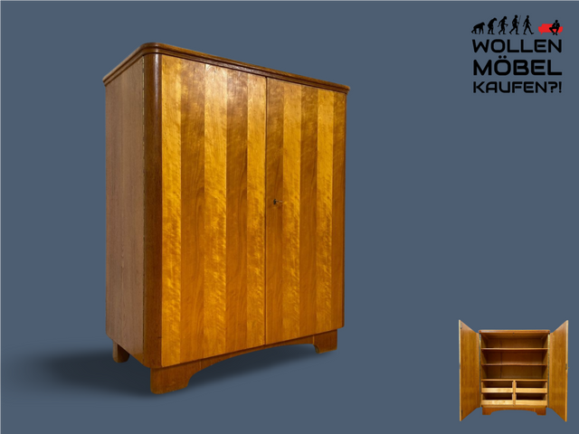 WMK I Schöner und hochwertiger Mid-Century Wäscheschrank aus vollem Holz mit innenliegenden Schubladen I Schrank Kleiderschrank Highboard Kommode Wäsche Retro Vintage 50er 60er Berlin Dresden Bremen
