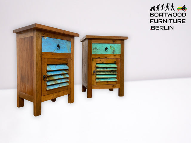 Besonders schönes Sideboard aus altem Bootsholz mit Schubladen I Schrank Anrichte Kommode Buffet Büfett Küchenschrank Flurschrank Fernsehschrank Patchwork I
