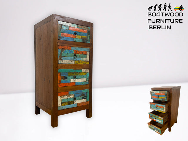 Formschöner und nachhaltiger Couchtisch handgefertigt aus altem Bootsholz in Originalfarben I Teakholz massiv I Wohnzimmertisch Nierentisch Kiddney Coffee Table I