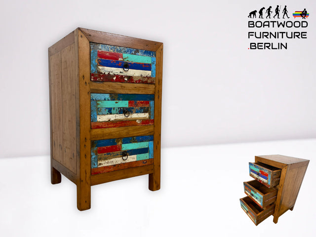 Besonders schönes Sideboard aus altem Bootsholz mit Schubladen I Schrank Anrichte Kommode Buffet Büfett Küchenschrank Flurschrank Fernsehschrank Patchwork I