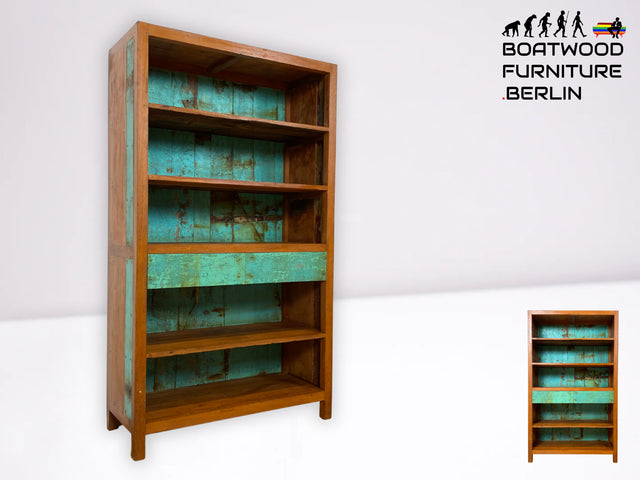 Einzigartiger Hochschrank handgefertigt aus altem Bootsholz I Teakholz massiv I Schrank Highboard Wäscheschrank Kleiderschrank Küchenschrank Besenschrank Flurschrank I&nbsp;