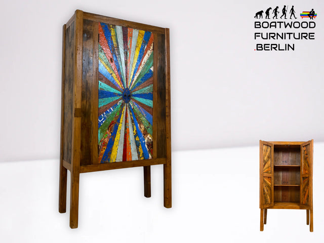 Besonders schönes Sideboard aus altem Bootsholz mit Schubladen I Schrank Anrichte Kommode Buffet Büfett Küchenschrank Flurschrank Fernsehschrank Patchwork I