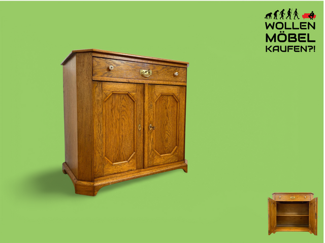 WMK # Schöne & geräumige dänische antike Kommode aus massiver Eiche mit Schublade # Schrank Weichholzkommode Wickelkommode Sideboard Anrichte Flurschrank Schuhschrank Küchenschrank Jugendstil Vintage