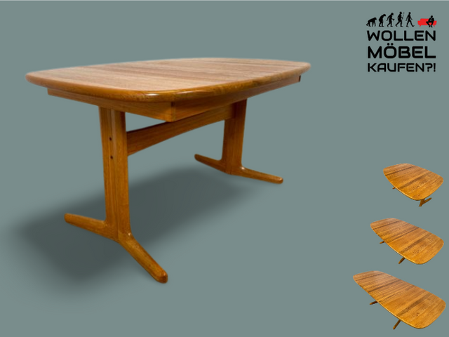 WMK I Hochwertiger großer ovaler skandinavischer Designer Esstisch von EMC Møbler aus massiver Ulme, 2-fach ausziehbar I Tisch Esszimmer Küche Dining Table Danish Design Vintage Berlin Herne München