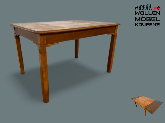 WMK I Sehr schöner und robuster dänischer antiker Esstisch aus massiver Eiche, ausziehbar I Ausziehtisch Holztisch Esszimmertisch Küchentisch Dining Table Jugendstil Vintage Berlin Karlsruhe Hessen