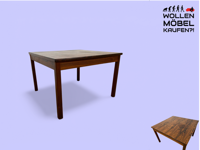 WMK # Stilvoller und gut erhaltener skandinavischer 70er Jahre Designer Couchtisch von Hansen & Nissen in Palisander # Wohnzimmertisch Beistelltisch Coffee Table Vintage Danish Design Rosewood