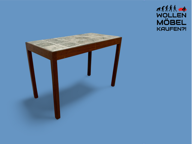 WMK # Hochwertiger & gut erhaltener skandinavischer Couchtisch aus Palisander mit robusten Fliesen # Wohnzimmertisch Beistelltisch Fliesentisch Coffee Table Mid-Century Danish Design Rosewood Vintage