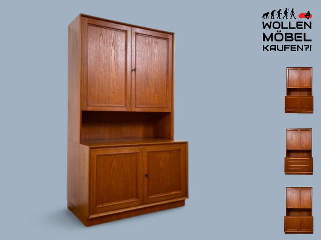 WMK I Stilvolles skandinavisches Highboard in Teakholz mit Schubladen & formschönen Holzgriffen I Schrank Bücherschrank Wäscheschrank Kommode Sideboard Teak Danish Design Vintage Berlin Hamburg Bremen (Copy) (Copy)