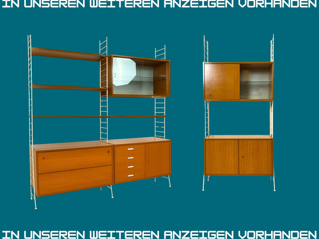 Kultiges modulares DDR Regalsystem Sybille aus 1968 mit Kleiderschrank & Vitrine