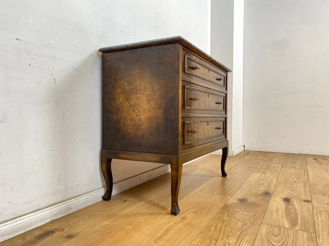 WMK Sehr schöne und gut erhaltene skandinavische antike Kommode aus vollem Holz mit Schubladen und original Messinggriffen # Schubladenkommode Wäschekommode Schrank Sideboard Flurkommode Vintage