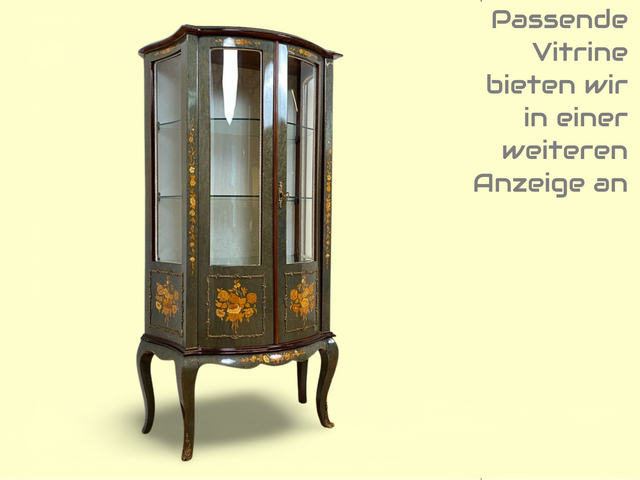 WMK I Hochwertige italienische Stilmöbel Konsole im antiken Stil mit Wandspiegel, Ablage & feinen Intarsien I Garderobe Flur Spiegel Schminktisch Ablage Barock Rokoko Louis XV Vintage Berlin Dresden