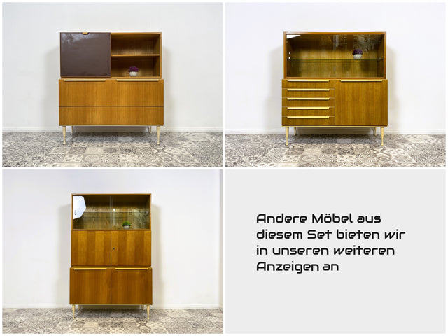 WMK Stilvolles & gut erhaltenes Mid-Century Highboard mit Bar von VEB Bad Liebenwerda, 1967, bauähnlich mit VEB Hellerau # Barschrank Barkommode Hausbar Minibar Sideboard Kommode DDR Vintage 60er