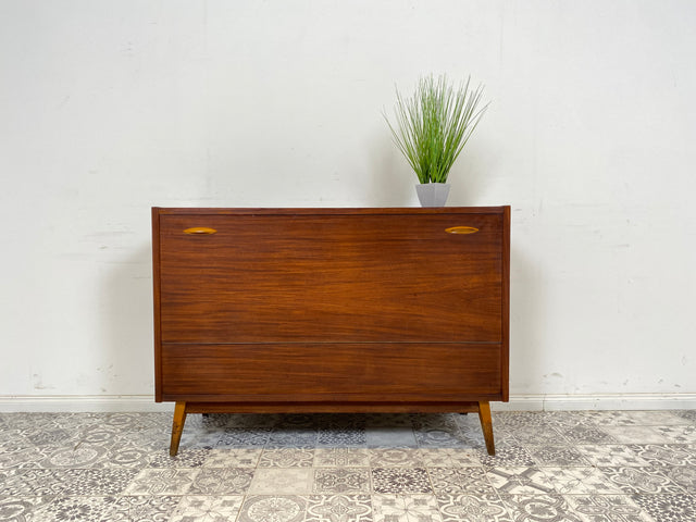 WMK Hübsche Mid-Century Wäschetruhe aus vollem Holz von Möbelfabrik Mörschner Gera, aus dem Jahr 1961 # Schrank Kommode Sideboard Wäschekommode Retro 50er 60er DDR Vintage # Lieferung möglich