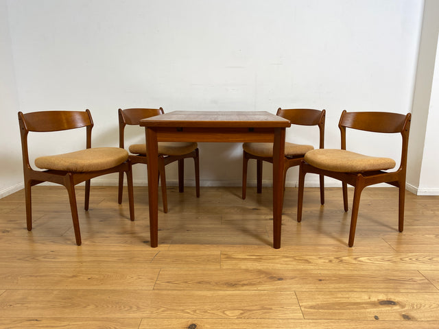 WMK I 4er Set skandinavischer Designer Stühle Model 49 von Erik Buck für O.D. Møbler I Teakholz I Esszimmerstühle Küchenstühle Chairs Danish Design Mid-Century Vintage Teak I Berlin Stuttgart Dresden
