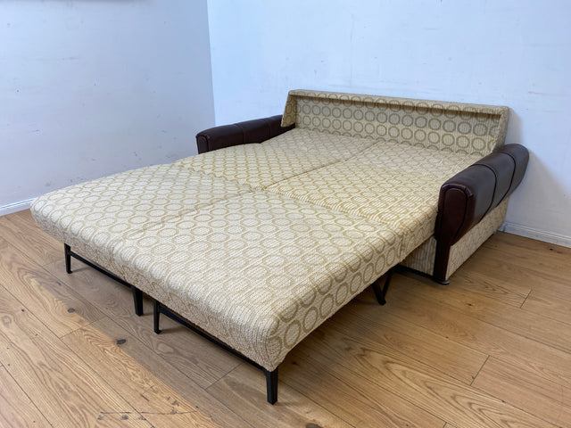 Retro pur! Gemütliche 70er Jahre Couch mit Schlaffunktion mit hellem Originalbezug I Sofa Couch Schlafsofa Schlafcouch Klappcouch Daybed Sitzgarnitur Vintage Space Age 60er I