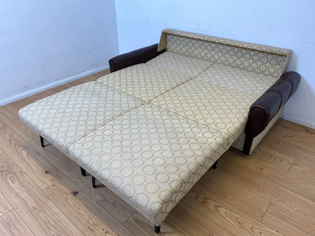 Retro pur! Gemütliche 70er Jahre Couch mit Schlaffunktion mit hellem Originalbezug I Sofa Couch Schlafsofa Schlafcouch Klappcouch Daybed Sitzgarnitur Vintage Space Age 60er I