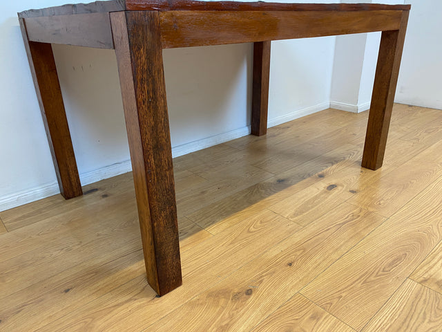 Boatwood by WMK I Einzigartiger 140x90cm großer grüner Esstisch aus altem Bootsholz I ein handmade Unikat aus massivem Teakholz I Tisch Küchentisch Gartentisch Holztisch Dining Table Berlin Bonn Jena